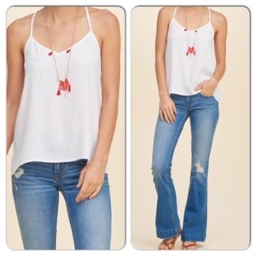 White Hollister Cross Back Tank